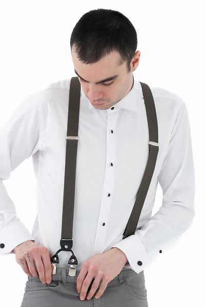 ELROZO Men's Leather Detailed 6 Clip Trouser Hanger