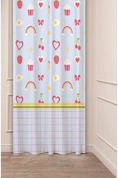 GREENDECOR Bohemian Geometric Line Shapes Special Design Patterned Digital Printed (Single Wing) Modern Stylish Background Curtain