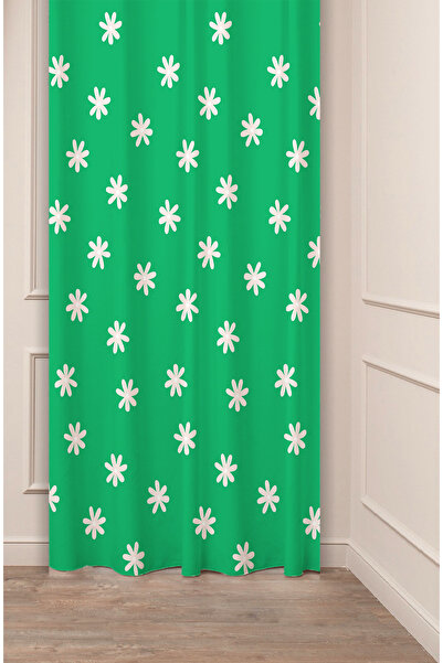 GREENDECOR Flori, frunze, dungi, model boem, design special, digital cu imprimeu (un singur aripă), perdea de fundal modernă și elegantă