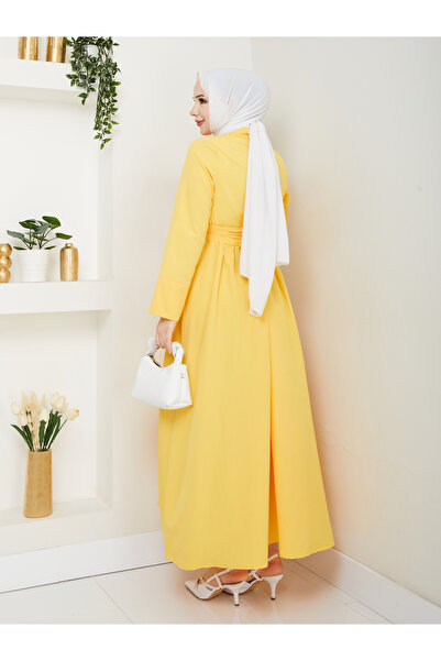 Giza Giyim Γυναικείο φόρεμα χιτζάμπ με κουμπιά με σταθερή ζώνη με κουμπιά