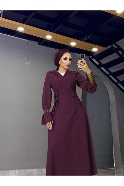MERVEPLUME Plume Women's Long Hijab Stylish Dress Comfortable and Tie Dress