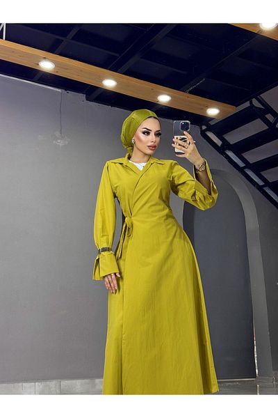 MERVEPLUME Plume Women's Long Hijab Stylish Dress Comfortable and Tie Dress