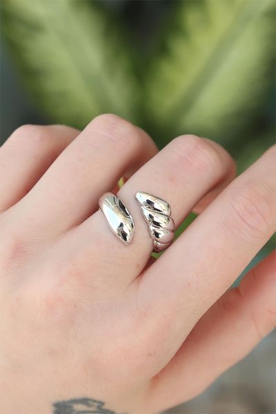Skygo Brass Silver Color Adjustable Coiled Ring - Tj-Byk3195