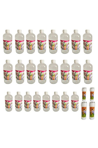 AKSAN 24 Adet Köpük Tabancası Yedek Baloncuk Solüsyonu 500 ml+ 4 Adet Küçük B...