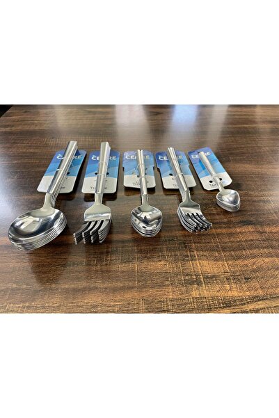 ENASHOP 60 Pieces Fork Spoon Set Stainless Steel 1St Quality 2mm. Cemre