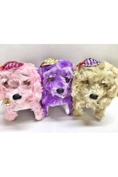 AKSAN Pilli Ses Çıkaran ve Işıklı Peluş Oyuncak Köpek - Renkli Peluş Oyuncak Köpek -Havlayan Oyuncak Köpek