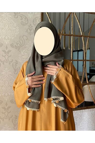 Nimet Abla Butik Hand Embroidered Prayer Robe Suit