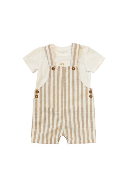 Bebepan Soft Çizgili Salopet + Tişört