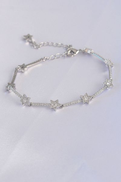 Skygo Vip Series Brass Zircon Stone Silver Color Halley Model Bracelet - Tj-Bb6061