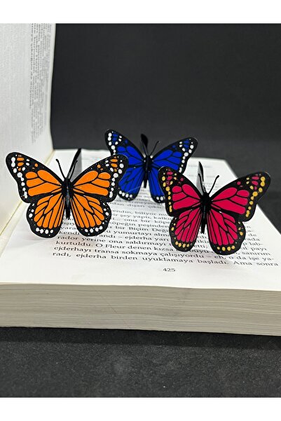 Katmanist Semn de carte subțire în formă de fluture, set de 3