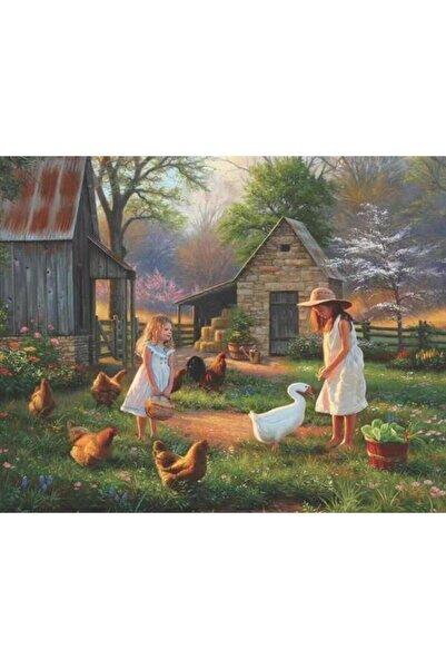 Pastelya Sayılarla Boyama Seti Çerçeveli Kasnaklı Çiftlik Günlüğü 40 x 50 Cm