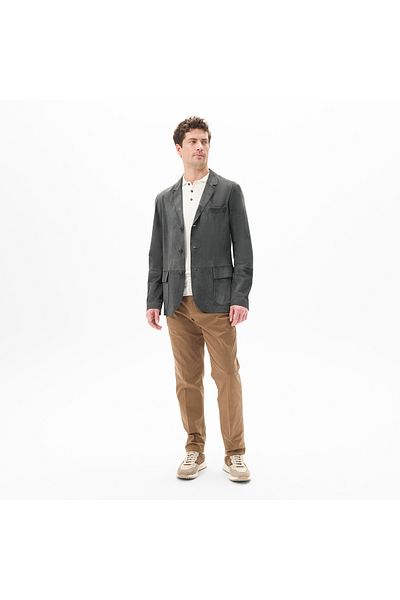 Desa Men's Gray Suede Blazer Jacket