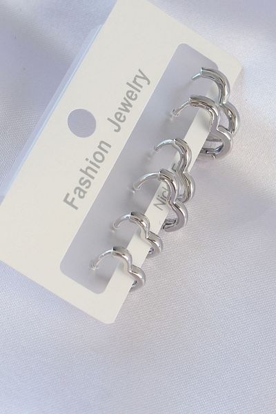 Skygo Brass Silver Color Heart Model Earring Set - Tj-Bkp8993