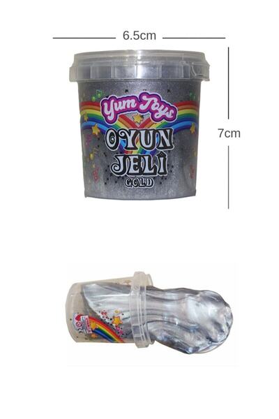 YUM TOYS Slime Metalik Parlak Slime Eğitici Oyun Seti- Ce Belgeli- 1 Adet Gri...