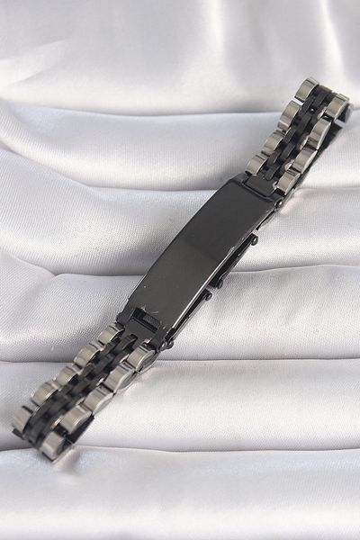 Skygo 316L Steel Silver Black Color Chain Imprint Model Men's Bracelet - Tj-Eb3723
