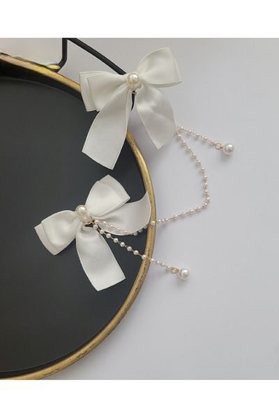 GÜLPEŞE Agrafă cu panglică cu perle, design special, Glpş-0972