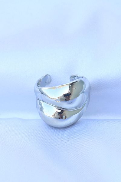 Skygo Brass Silver Color Adjustable Drop Ring - Tj-Byk3173