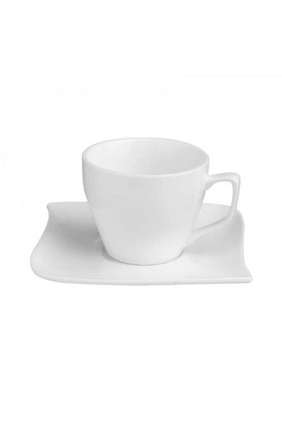 Secret de Gourmet Set of 12 espresso cups with wavy saucer, Waves, 90 ml