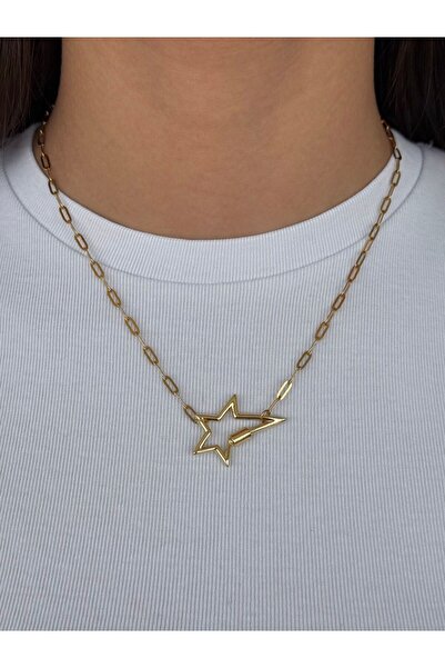 h&b design jewel Çelik Kuzey Yıldızı Kolye