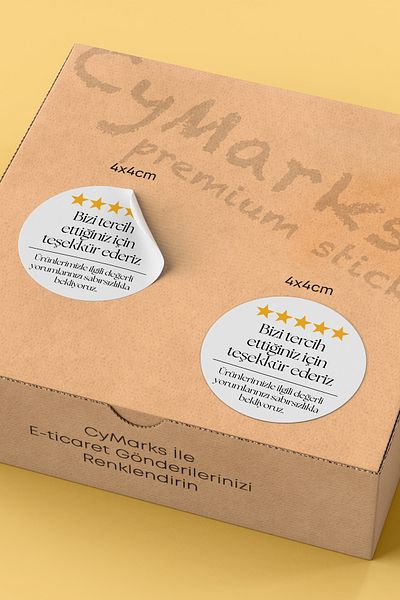 alışveriş kurdu Sticker Packaging Shipping Packing Label - 4X4Cm 70 Pieces