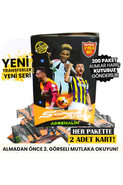 süper final Yeni Transferlerle Dolu 2025 Süper Final Futbolcu Kartları Yeni Seri 50 Paket 100 Adet Kart Kutusuz