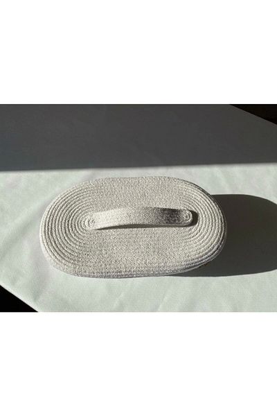 Sevdam Sepet White Large Size Bread Basket With Lid , Cotton Bread Basket Cord Rope Cotton Rope