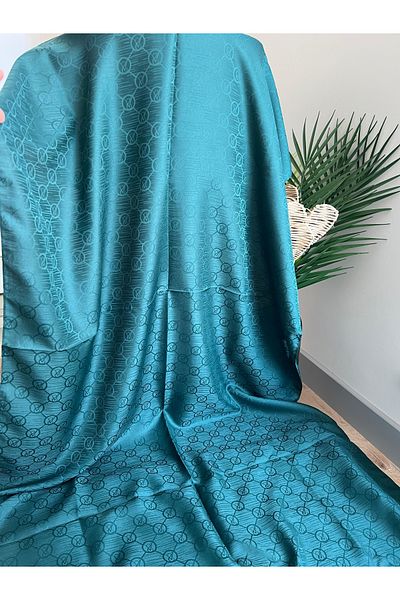 VaVscarfs Vs Pattern Cotton Jacquard Shawl Emerald Green