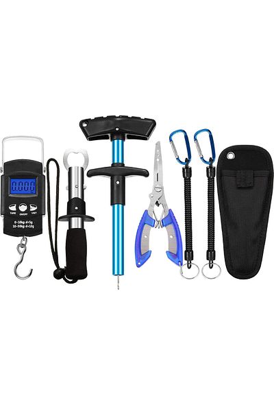 Fish & Paws Set complet de accesorii 7 in 1 pentru pescuit Fish & Paws ®, albastru-negru