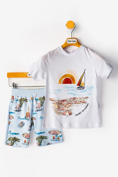 Ofislot Deniz Baby Boy Bottom Ust Suit Shorts Baby Boy Suit Double Boy Suit Baby Boy Clothing