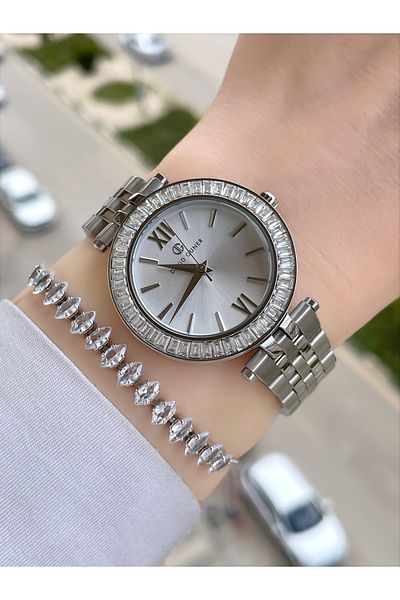 DAVID GUNER Steel Cord Original Women's Wristwatch and Bracelet