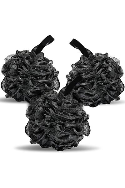 Regal Bliss Regal Bliss ® Bath Sponges for Exfoliation and Body Massage, Set of 3, Black