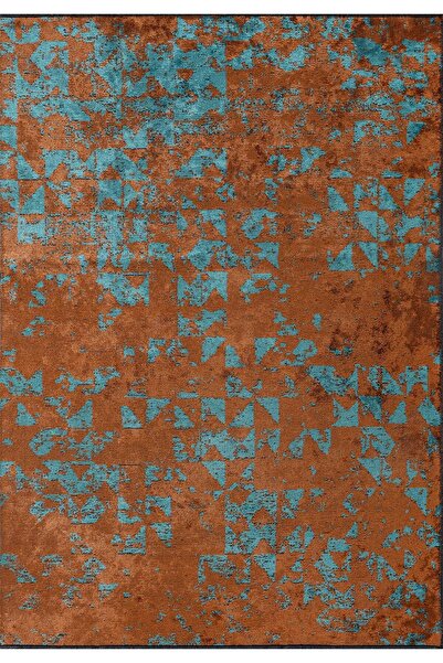 BM Home TRIANGLE KİREMİT - TURKUAZ 100X300 CM HALI