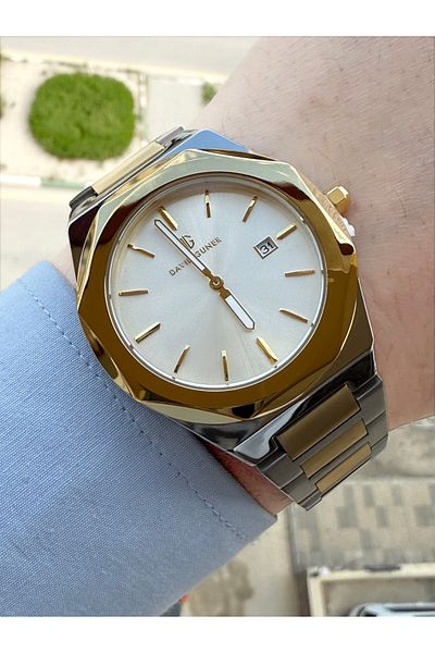 DAVID GUNER Steel Gold Color Original Men's Wristwatch