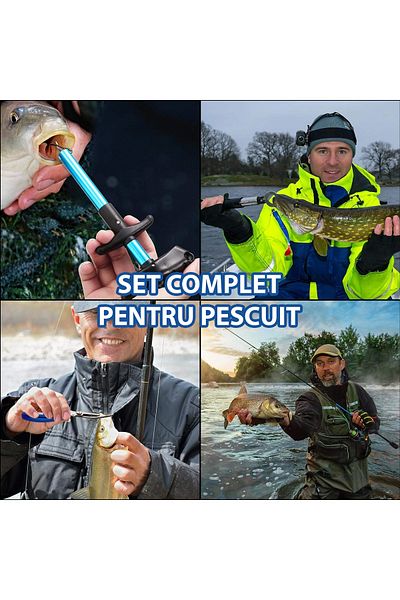Fish & Paws Set complet de accesorii 7 in 1 pentru pescuit Fish & Paws ®, albastru-negru
