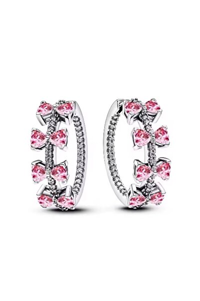 POSEİDONS JEWELLERY Poseidons Jewellery Zirkon Taşlı Pembe Fiyonk Sıralı Halk...
