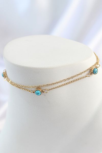 Skygo 316L Steel Gold Color Zircon Stone Dangle Clover Model Anklet - Tj-Hh1634