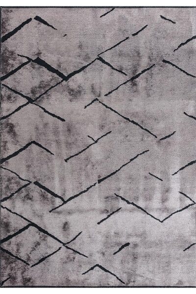 BM Home WAVE MAT SİYAH - AÇIK GRİ 240X300 CM HALI
