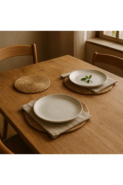BLUE SİDE Wicker Pinterest Style Natural 2-Piece Trivet 20cm 2-Piece Table Trivet Kitchen Table Decoration