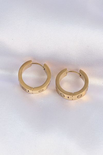 Skygo 316L Steel Gold Color Model Hoop Earrings - Tj-Bkp9004