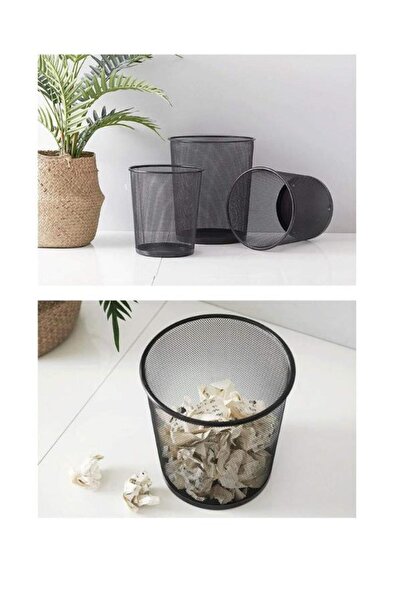 Need سلة المهملات السوداء ذات الفتحات الكاملة من المعدن الشبكي ND-1030، منتج تنظيف منزلي أنيق ومريح