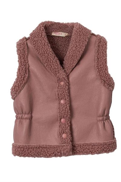 Motebarn Wear Кожена жилетка за момиче в розово
