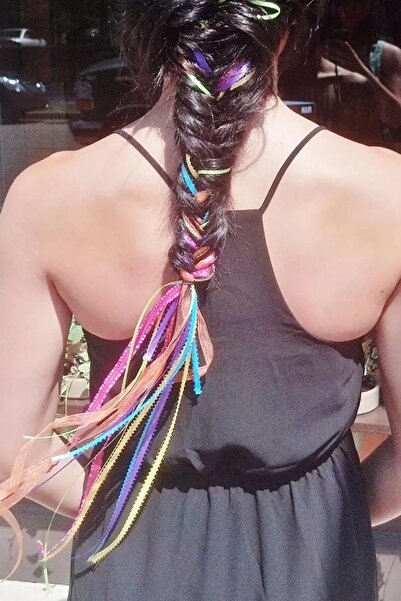 Stone Family Bohemian Style Mixed Color Thin Braided Ribbon – Hair Accessory