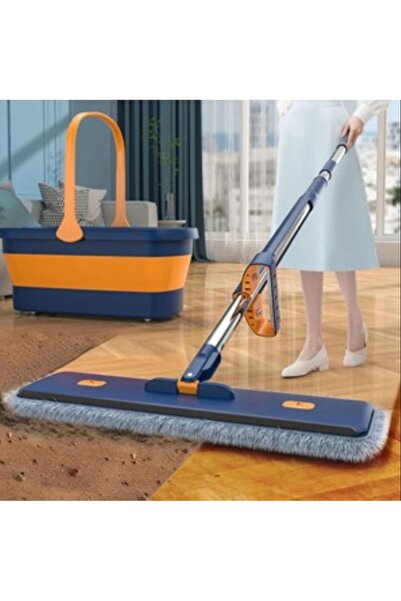 Tesa Kendinden Sıkmalı Kova Mop Set Katlanabilir Kova 1 Yedek Bez