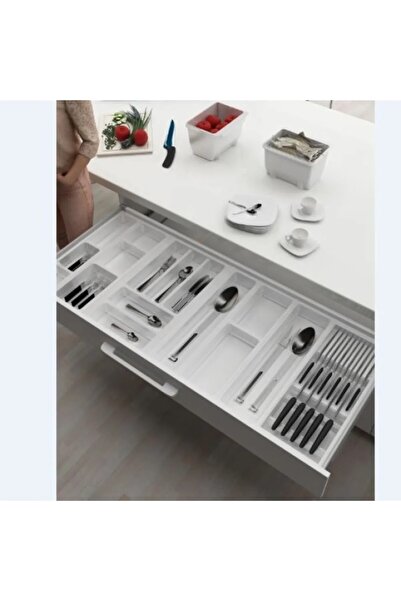 Adilon White Drawer - Spoon Holder and Knife Holder, 114X48 Cm, 4.5 cm Side a...