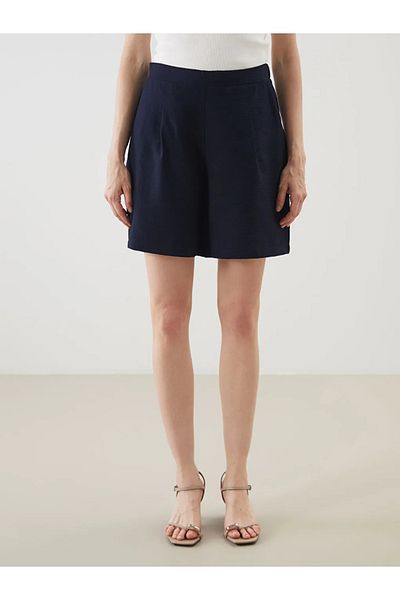 LC Waikiki Lcwaikiki Classic Navy Blue Elastic Waist Women's Shorts