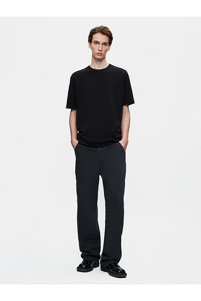 Ltb Basic Graphic Printed Relaxed Cut Loose Black T-Shirt