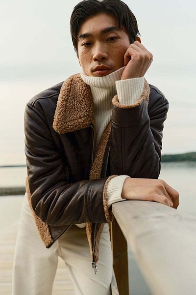 H&M Regular Fit Teddy-trimmed jacket