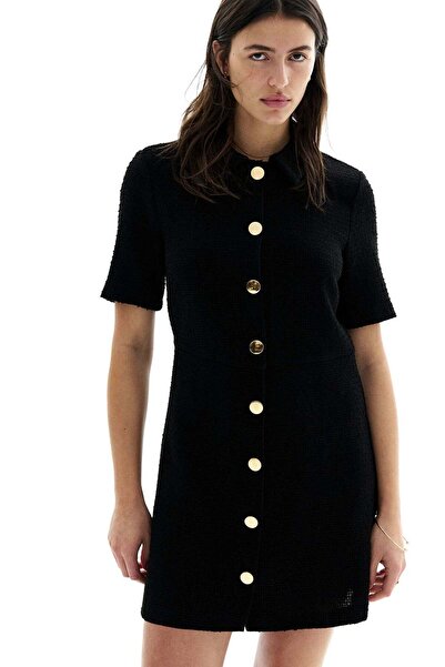 H&M Button-front bouclé dress