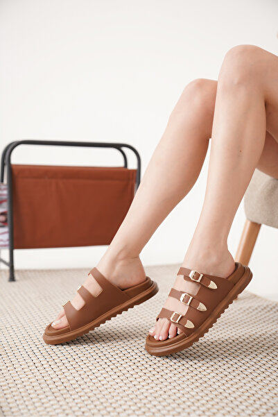 CİMİLİ SHOES Дамски обувки с двойна подметка и златиста катарама