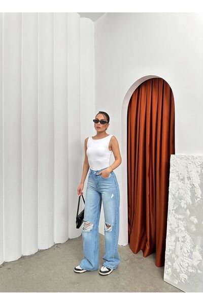 eyonnwear TREND YIRTIK MODEL BAGGY POCKET STAR JEAN PANTOLON